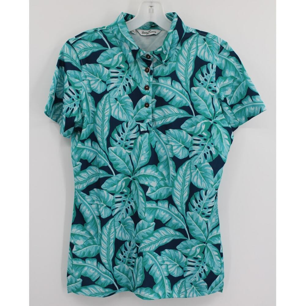 Kenny Flowers Wailea Golf Polo Womens Large Blue